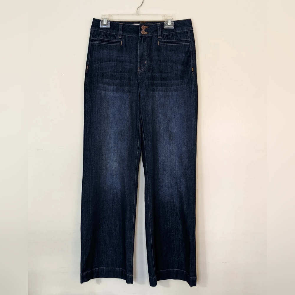Soft Surroundings Wide Leg Dark Wash Jeans